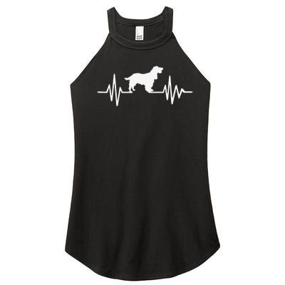 Cocker Spaniel pulse funny pet lovers Women’s Perfect Tri Rocker Tank