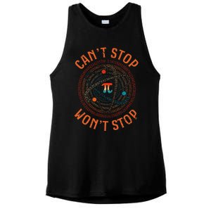 Cant Stop Pi Wont Stop Math Pi Day Funny Maths Teacher Ladies PosiCharge Tri-Blend Wicking Tank