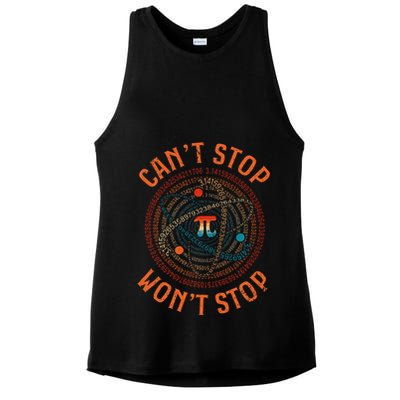 Cant Stop Pi Wont Stop Math Pi Day Funny Maths Teacher Ladies PosiCharge Tri-Blend Wicking Tank
