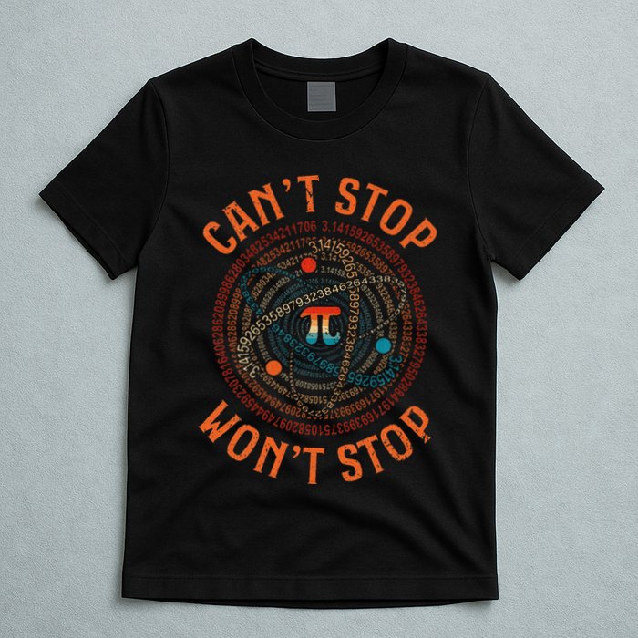 Cant Stop Pi Wont Stop Math Pi Day Funny Maths Teacher T-Shirt