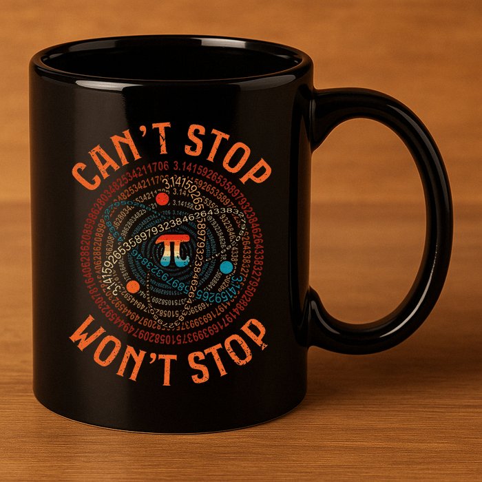 Cant Stop Pi Wont Stop Math Pi Day Funny Maths Teacher 11oz C Handle Ceramic Mug