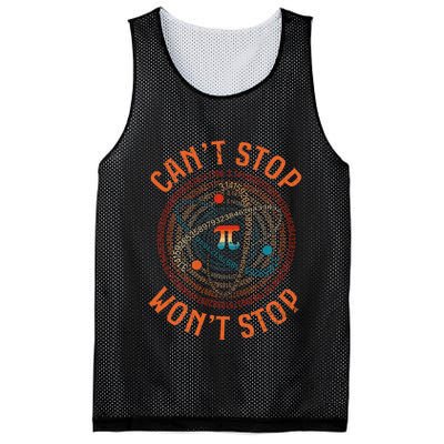 Cant Stop Pi Wont Stop Math Pi Day Funny Maths Teacher Mesh Reversible Basketball Jersey Tank