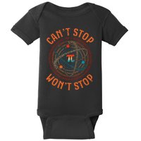 Cant Stop Pi Wont Stop Math Pi Day Funny Maths Teacher Baby Bodysuit