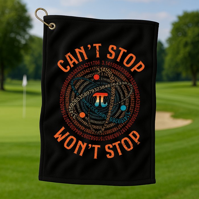 Cant Stop Pi Wont Stop Math Pi Day Funny Maths Teacher Golf Towel