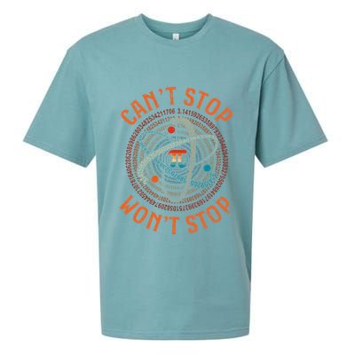 Cant Stop Pi Wont Stop Math Pi Day Funny Maths Teacher Sueded Cloud Jersey T-Shirt