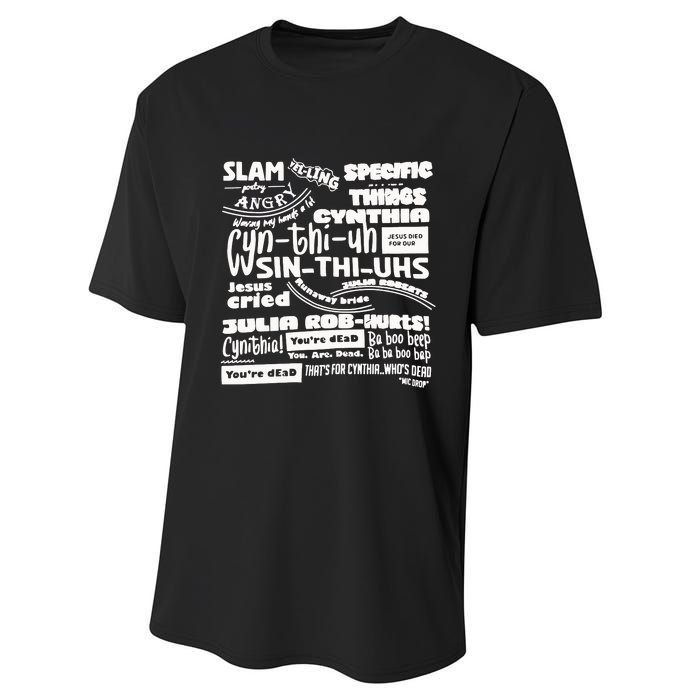 Cynthia Slam Poetry Performance Sprint T-Shirt