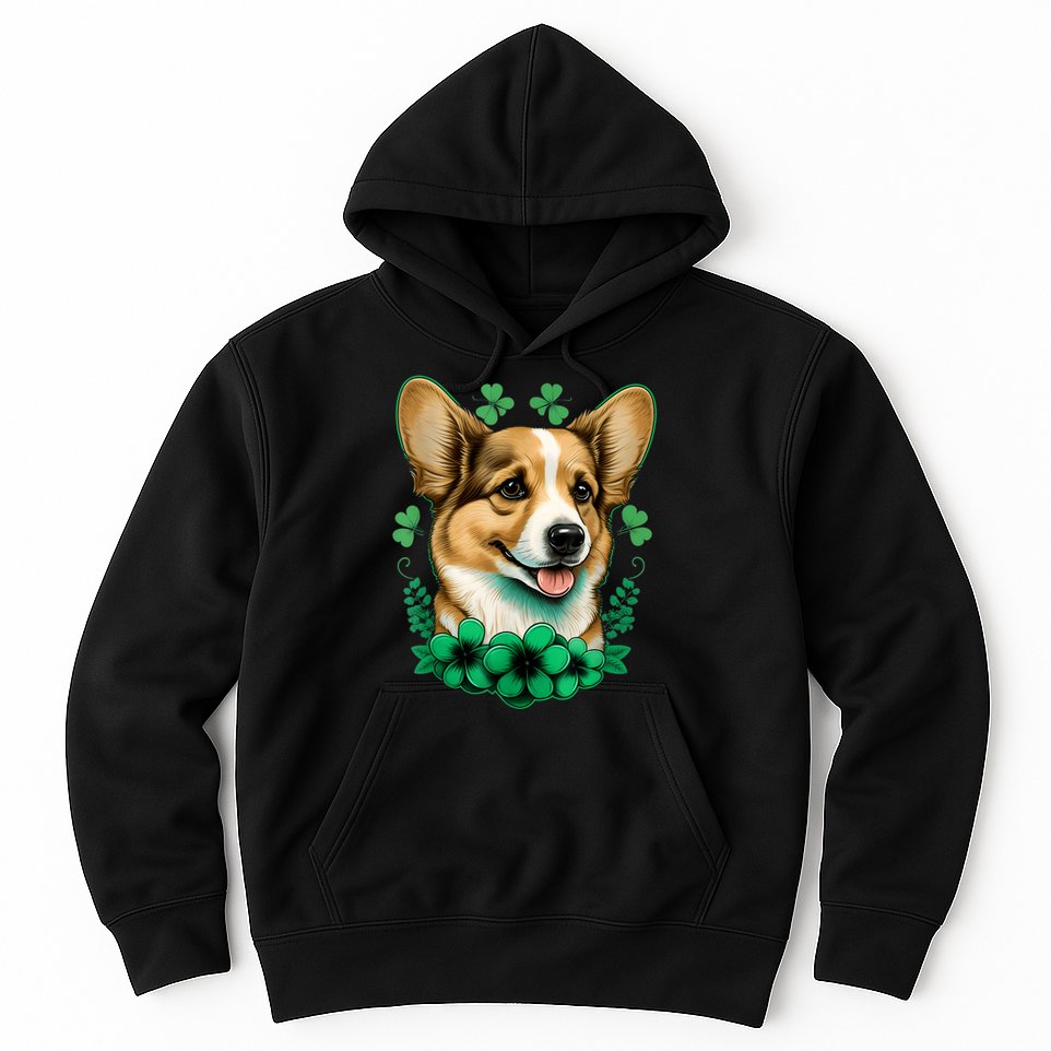 Corgi St. Patricks Day: Fun For Corgi And Irish Lovers Hoodie