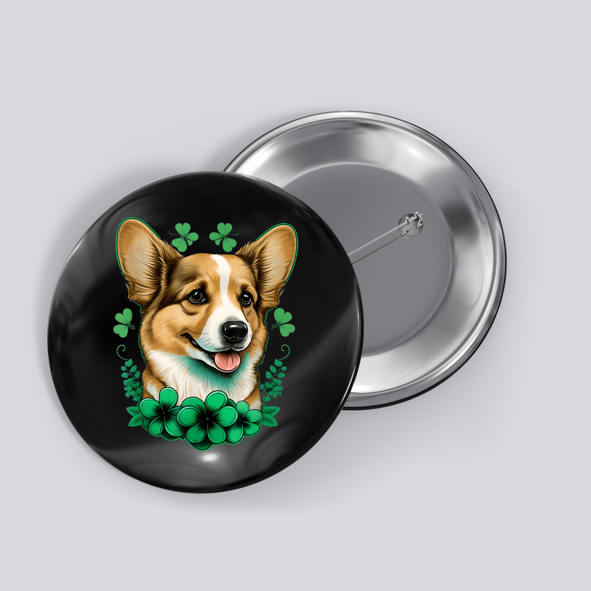 Corgi St. Patricks Day: Fun For Corgi And Irish Lovers Button