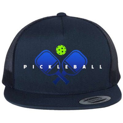 Cool Stylized Pickleball With Paddles And Ball Pickleball Flat Bill Trucker Hat