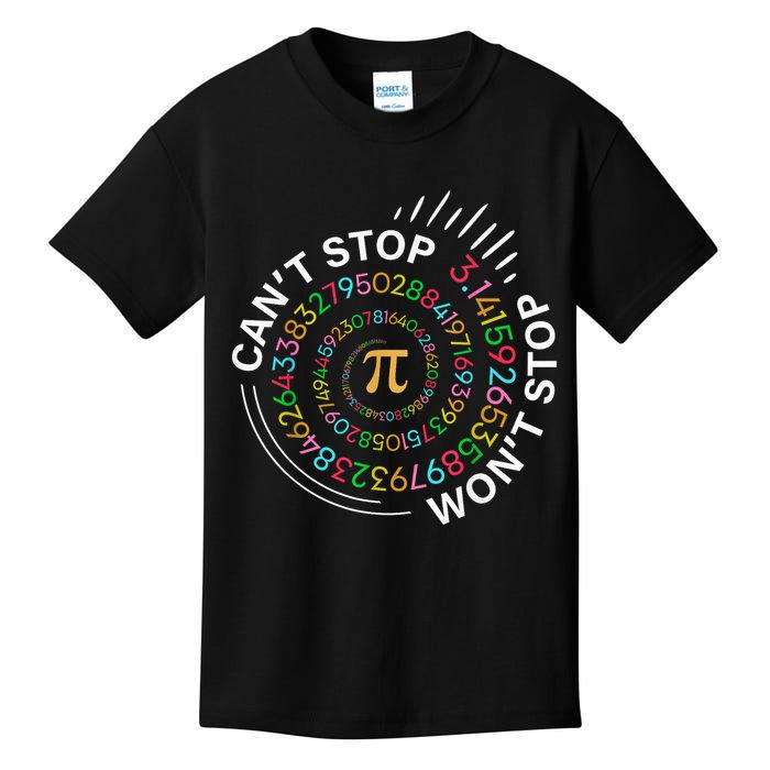Can'T Stop Pi Won'T Stop Happy Pi Day 3.14 Math Teachers Kids T-Shirt