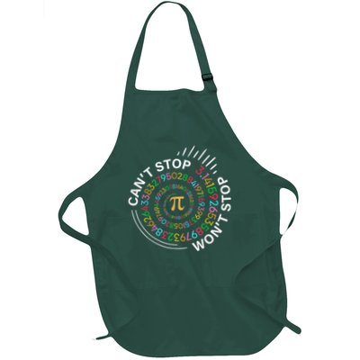 Can'T Stop Pi Won'T Stop Happy Pi Day 3.14 Math Teachers Full-Length Apron With Pockets