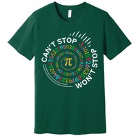 Can'T Stop Pi Won'T Stop Happy Pi Day 3.14 Math Teachers Premium T-Shirt