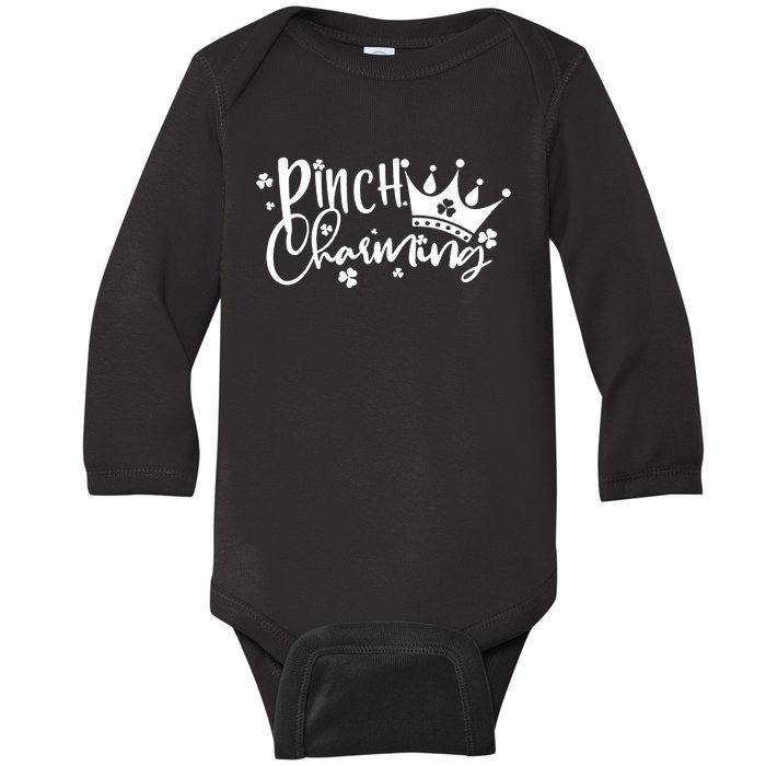 Cute St Patricks Day Pinch Charming Baby Long Sleeve Bodysuit