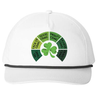 CraicOmeter Saint Pattys Day Ireland Saint Patricks Day Snapback Five-Panel Rope Hat