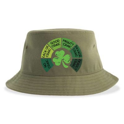 CraicOmeter Saint Pattys Day Ireland Saint Patricks Day Sustainable Bucket Hat