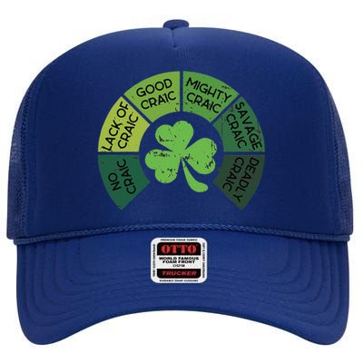 CraicOmeter Saint Pattys Day Ireland Saint Patricks Day High Crown Mesh Back Trucker Hat