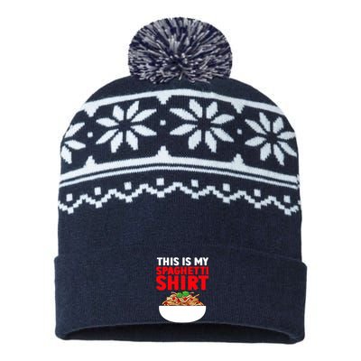 Cute Spaghetti Pasta Spaghetti Lover USA-Made Snowflake Beanie