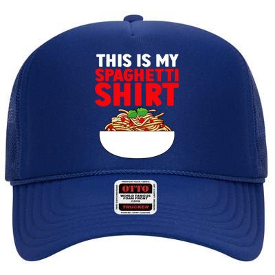 Cute Spaghetti Pasta Spaghetti Lover High Crown Mesh Back Trucker Hat