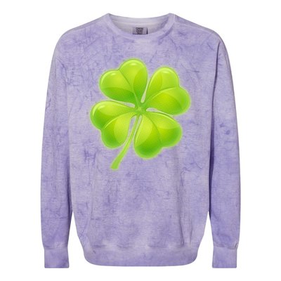 Cute St Patricks Day Lucky Glowing Shamrock Clover Colorblast Crewneck Sweatshirt