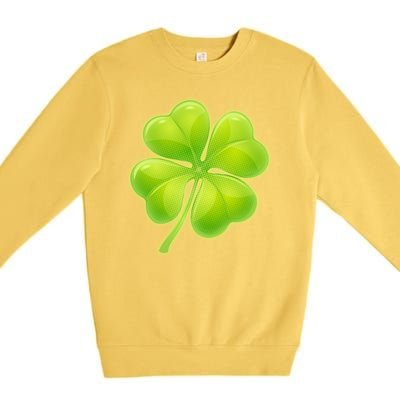 Cute St Patricks Day Lucky Glowing Shamrock Clover Premium Crewneck Sweatshirt