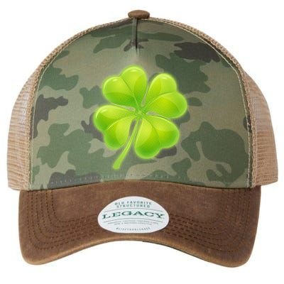 Cute St Patricks Day Lucky Glowing Shamrock Clover Legacy Tie Dye Trucker Hat