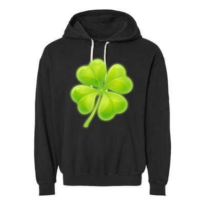 Cute St Patricks Day Lucky Glowing Shamrock Clover Garment-Dyed Fleece Hoodie