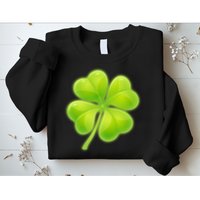 Cute St Patricks Day Lucky Glowing Shamrock Clover Sweatshirt