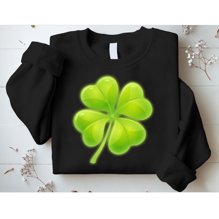 Cute St Patricks Day Lucky Glowing Shamrock Clover Sweatshirt