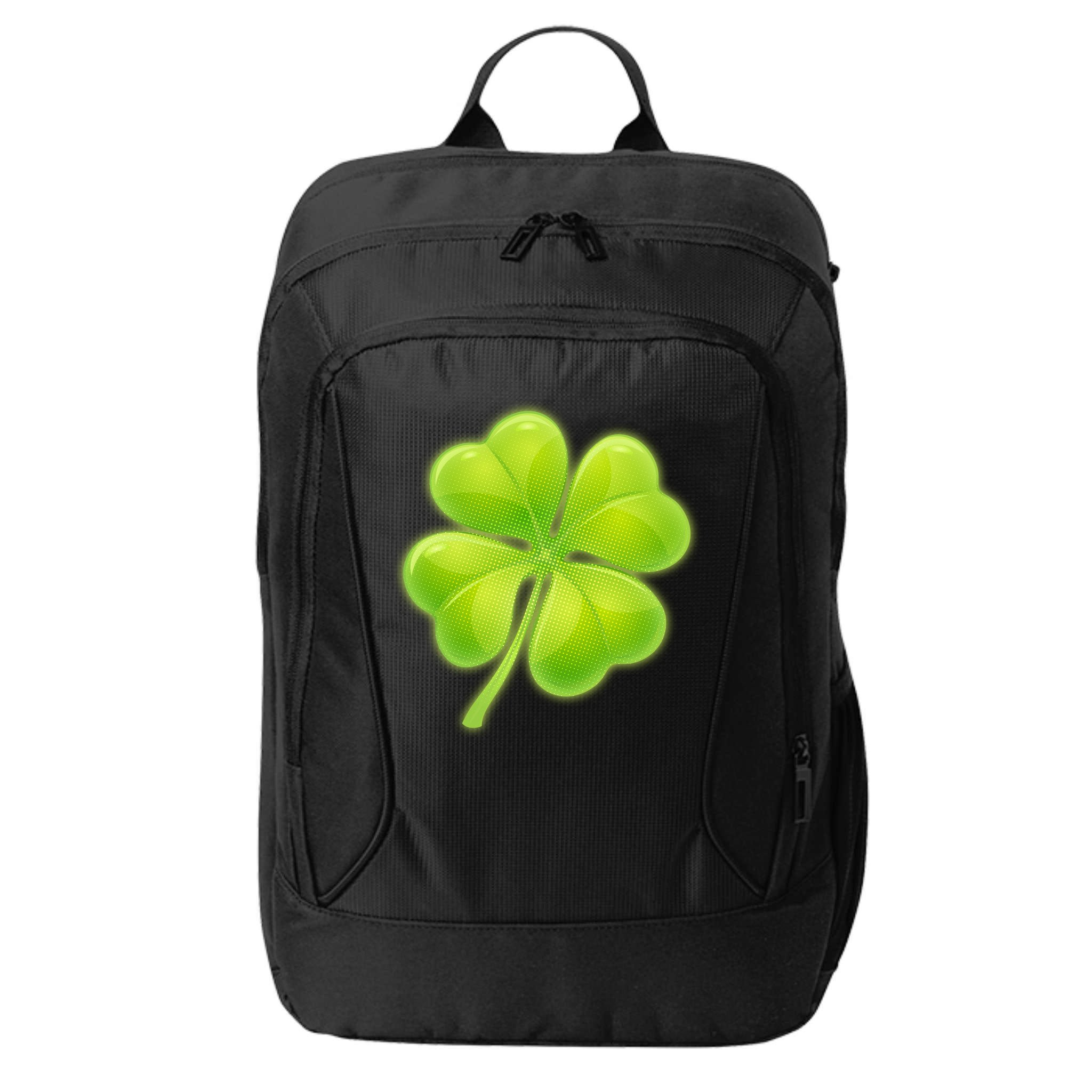 Cute St Patricks Day Lucky Glowing Shamrock Clover City Backpack