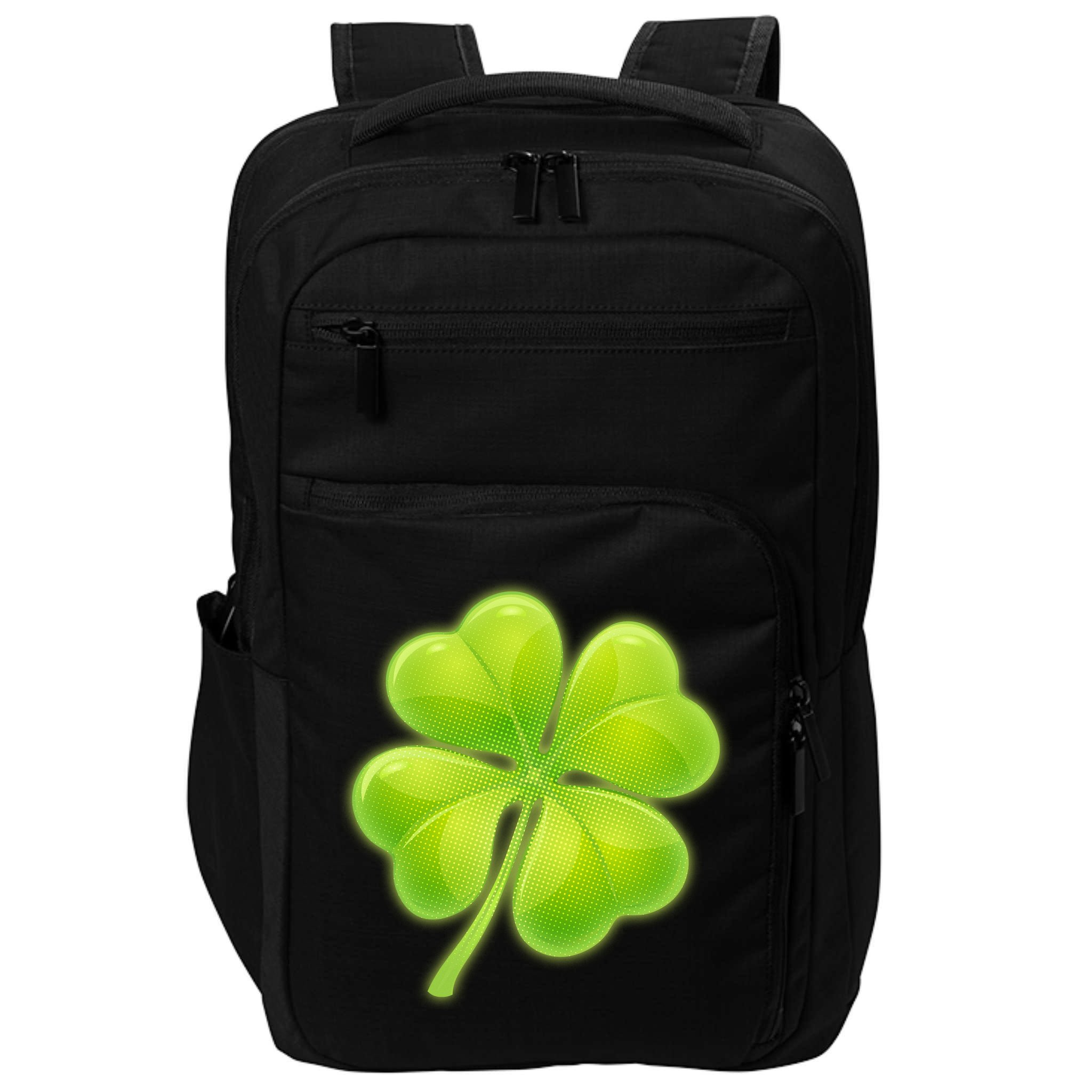 Cute St Patricks Day Lucky Glowing Shamrock Clover Impact Tech Backpack