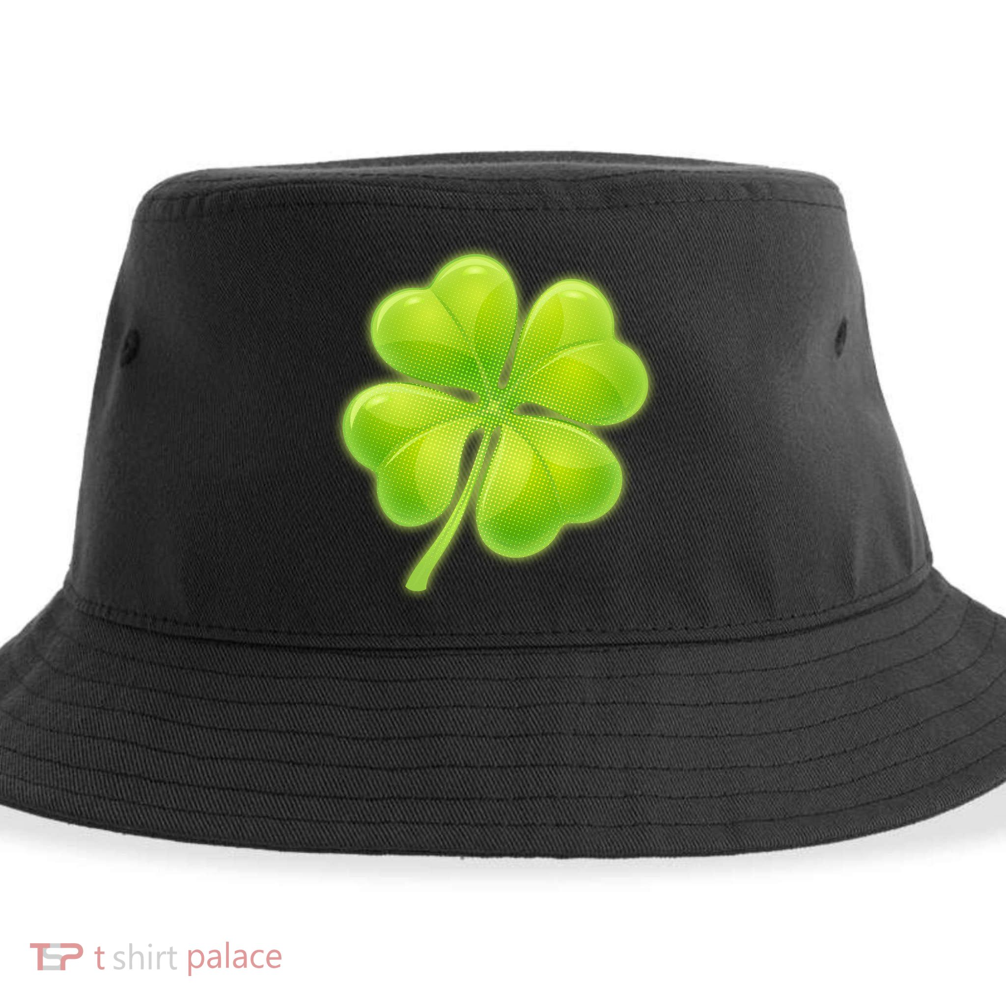 Cute St Patricks Day Lucky Glowing Shamrock Clover Sustainable Bucket Hat