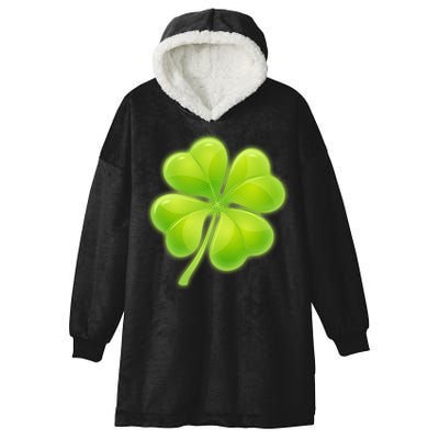 Cute St Patricks Day Lucky Glowing Shamrock Clover Hooded Wearable Blanket