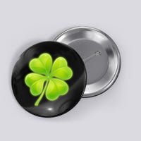 Cute St Patricks Day Lucky Glowing Shamrock Clover Button