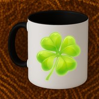 Cute St Patricks Day Lucky Glowing Shamrock Clover Mug