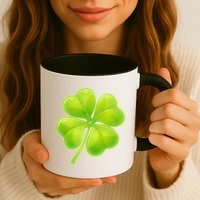 Cute St Patricks Day Lucky Glowing Shamrock Clover Mug