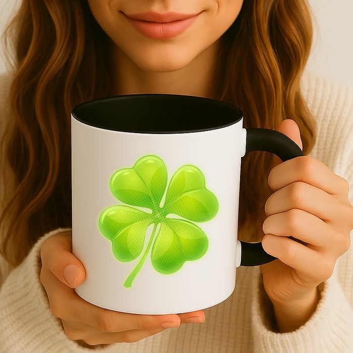 Cute St Patricks Day Lucky Glowing Shamrock Clover Mug