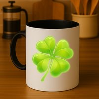 Cute St Patricks Day Lucky Glowing Shamrock Clover Mug