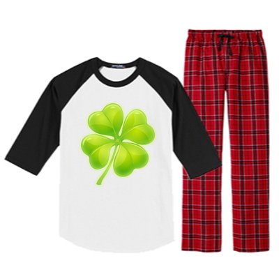 Cute St Patricks Day Lucky Glowing Shamrock Clover Raglan Sleeve Pajama Set