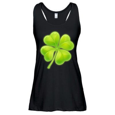 Cute St Patricks Day Lucky Glowing Shamrock Clover Ladies Essential Flowy Tank