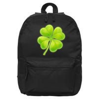 Cute St Patricks Day Lucky Glowing Shamrock Clover 16 in Basic Backpack