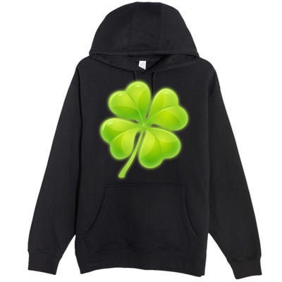 Cute St Patricks Day Lucky Glowing Shamrock Clover Premium Pullover Hoodie