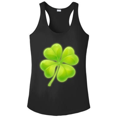 Cute St Patricks Day Lucky Glowing Shamrock Clover Ladies PosiCharge Competitor Racerback Tank