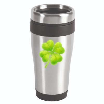 Cute St Patricks Day Lucky Glowing Shamrock Clover 16oz Travel Tumbler