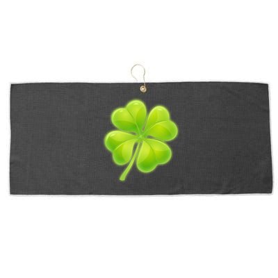 Cute St Patricks Day Lucky Glowing Shamrock Clover Large Microfiber Waffle Golf Towel