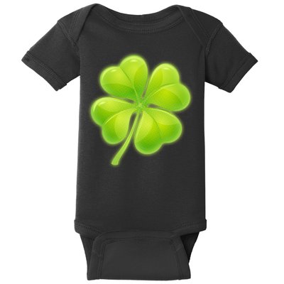 Cute St Patricks Day Lucky Glowing Shamrock Clover Baby Bodysuit