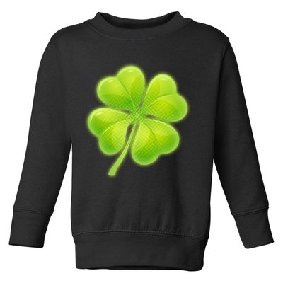 Cute St Patricks Day Lucky Glowing Shamrock Clover Toddler Sweatshirt