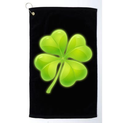 Cute St Patricks Day Lucky Glowing Shamrock Clover Golf Towel