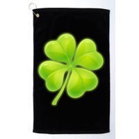 Cute St Patricks Day Lucky Glowing Shamrock Clover Golf Towel