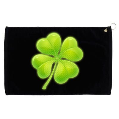 Cute St Patricks Day Lucky Glowing Shamrock Clover Grommeted Golf Towel