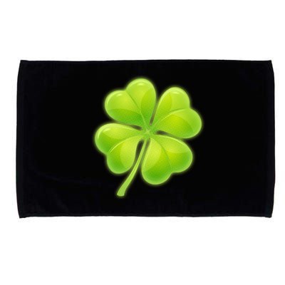 Cute St Patricks Day Lucky Glowing Shamrock Clover Microfiber Hand Towel